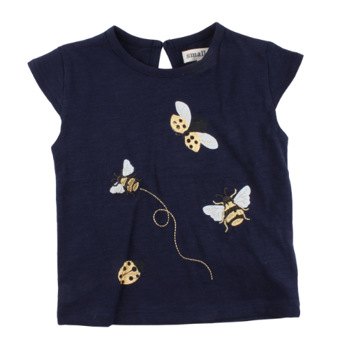 Small Rags T-Shirt navy blau mit Bienen Mädchen
