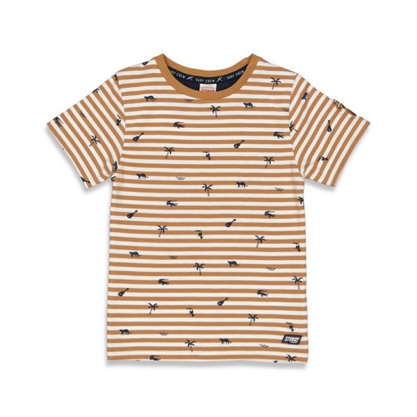 Sturdy Indigo Island T-Shirt Sommerkollektion 2022 gestreift brown