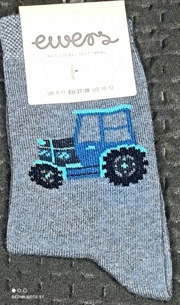 Ewers Socken Strümpfe jeansblau Traktor Junge