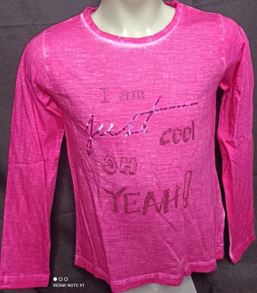 Bondi Longsleeve Shirt Mädchen pink Batiklook und Pailetten