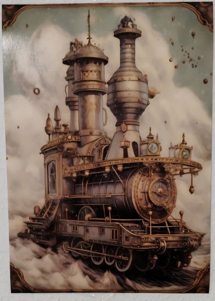 A4 Steampunk Poster Zug Kinderzimmer Wohnzimmer Jugendzimmer incl. Versand