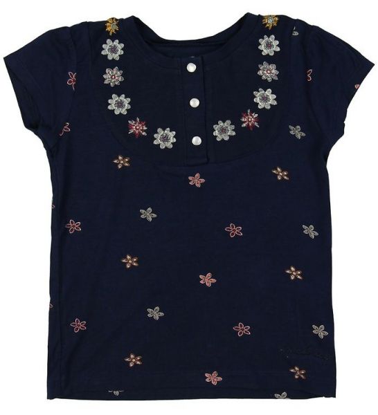 Small Rags T-Shirt navy mit Blumen Mädchen