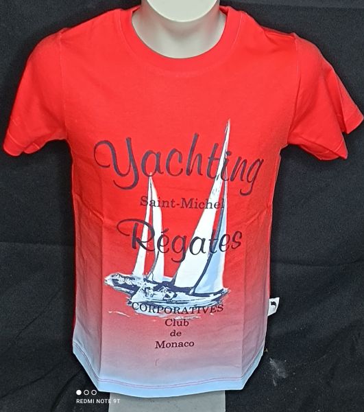 Stummer Junge T-Shirt rot Yacht