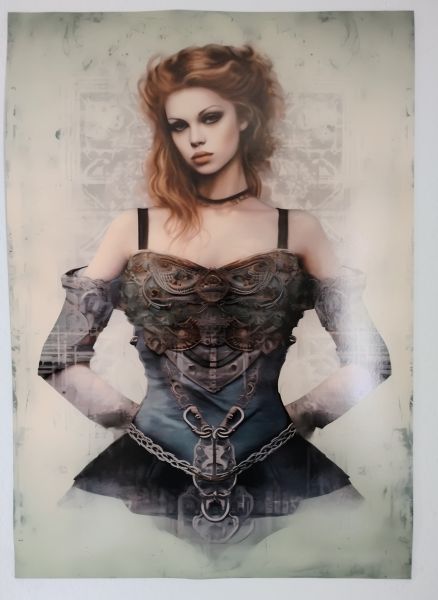 A2 Steampunk Poster Mädchen 420 x 594 cm incl. Versand
