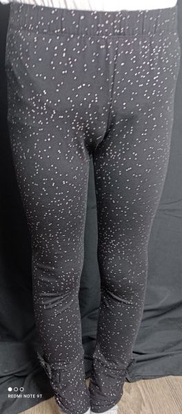 Stummer Leggings schwarz mit Schleife und silbernen Punkten