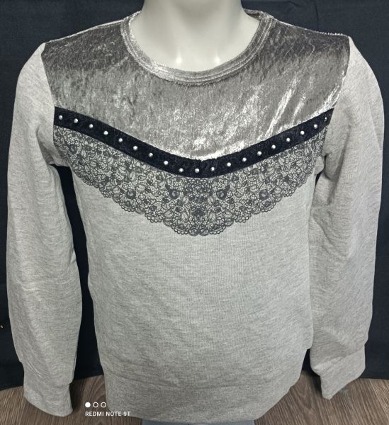 UBS2 Pullover Sweater grau melange Mädchen