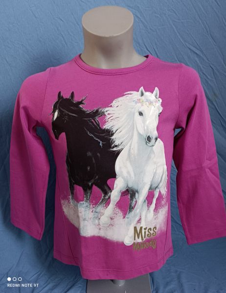 Püttmann Miss Melody Longsleeve in lila und rosa Mädchen Pferd