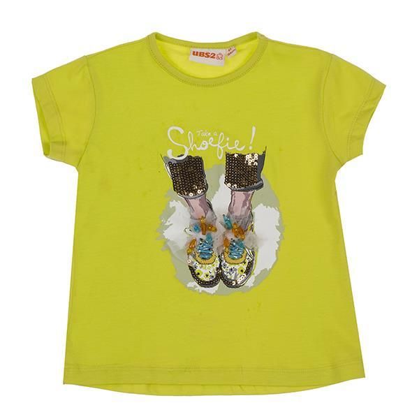 UBS2 T-Shirt neongelb Mädchen mit Pailetten