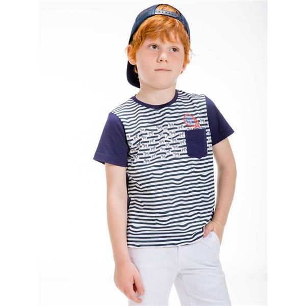 UBS2 T-Shirt weiß Streifen Junge